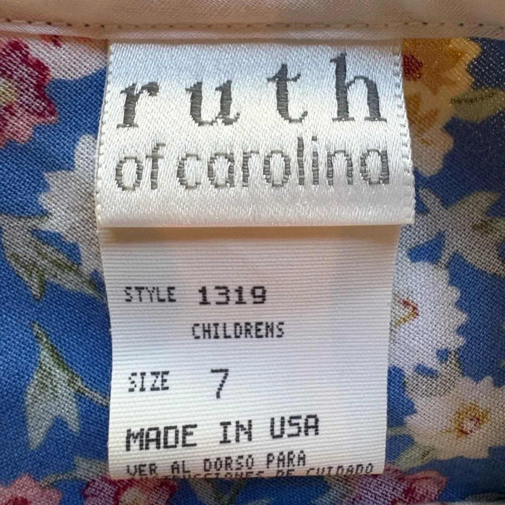 Vintage Ruth of Carolina floral girls dress- size 7